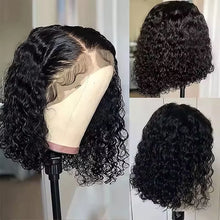 Load image into Gallery viewer, Short Curly Bob Wigs Human Hair 100% Water Wave Bob Wig Pre Plucked 13x4 Frontal Lace Front Human Hair Wigs For Women On Sale
