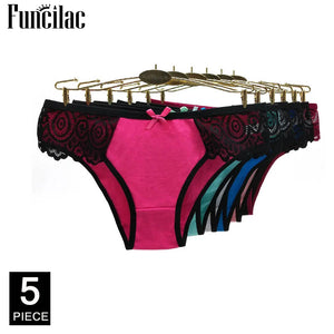 Women's Panties Sexy Female Underwear Cotton Underpants Girls Briefs Ladies Shorts Lingerie 5 Pcs/set
