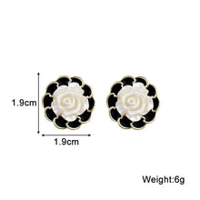 Load image into Gallery viewer, White Flower &amp; Butterfly Dangle Earrings – Acrylic Pearl Heart Jewelry
