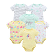 Load image into Gallery viewer, 3/6 PCS Baby Cotton Bodysuits Set Short Sleeve Summer Outfits for Newborn Boys &amp; Girls 0–12 Months
