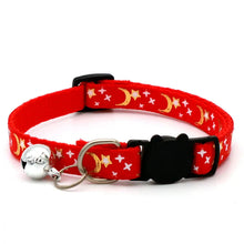 Load image into Gallery viewer, Cat Collar with Bell – Adjustable Star &amp; Moon Pet Necklace
