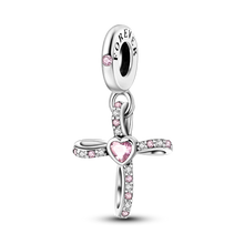 Load image into Gallery viewer, 925 Sterling Silver Pink Butterfly &amp; Luminous Firefly Charm – Dangle Bead for Bracelet or Necklace | Elegant DIY Jewelry Gift for Women
