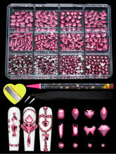 Load image into Gallery viewer, 12 Grid Diamond Jewelry Set for Nail Art - Luxe Rhinestone Decorations
