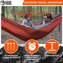 Load image into Gallery viewer, 300x200cm Large Camping Hammock Holds 700lbs 2 People Travel Hanging Sleeping Bed with Tree Straps Camping Gear for Backpacking
