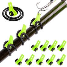 Load image into Gallery viewer, 10pcs/lot Fishing Rod Pole Hook Keeper - Securely Silicone Ring Iso Hold Bait Lures and Jigs for Safe and Easy Fishing
