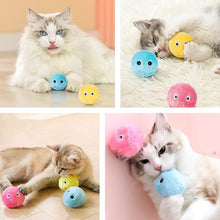Load image into Gallery viewer, Smart Fluffy Plush Cat Ball Toys Interactive Chirping Balls Cat Kicker Toys 3 Lifelike Sounds Fun Kitty Kitten Toys  Interactive Electric Cat Ball with Sound
