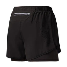 Load image into Gallery viewer, Men’s 2-in-1 Running Shorts – Quick-Dry Double Layer Gym Shorts for Training, Workout &amp; Bodybuilding (Black)
