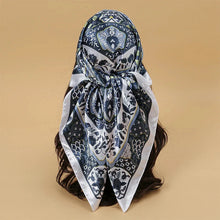 Load image into Gallery viewer, Satin Square Scarf – Elegant 2025 Print Hijab, Shawl &amp; Hair Wrap
