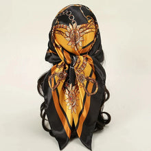 Load image into Gallery viewer, Satin Square Scarf – Elegant 2025 Print Hijab, Shawl &amp; Hair Wrap
