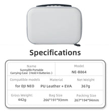 Load image into Gallery viewer, Portable Travel Bag Case For DJI NEO Fly More Combo Drone Accessories Carrying Case PU Leather Storage Waterproof Box For RC N3
