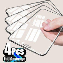 Load image into Gallery viewer, 4Pcs Full Cover Screen Protector For iPhone 14 11 12 13 Pro Max Protective Glass For iPhone X XR XS Max 6 7 8 Plus Tempered Film Screen Protector Tempered Glass Compatible With iPhone
