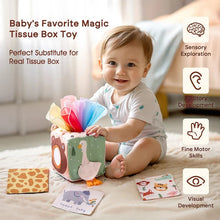 Load image into Gallery viewer, Montessori Cloth Busy Box Animal Tissue Toy
