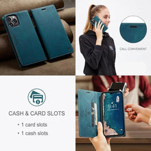Load image into Gallery viewer, Vintage Wallet Case Card Holder Kickstand Built-in Magnetic Flip Leather Case for iPhone  Leather Cases for iPhone 14 13 12 11 Pro Max Mini XR XS Max 8 7 6s Plus Wallet Flip Cover
