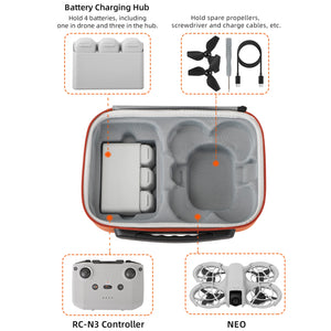 Portable Travel Bag Case For DJI NEO Fly More Combo Drone Accessories Carrying Case PU Leather Storage Waterproof Box For RC N3