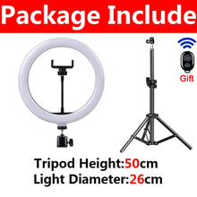 Load image into Gallery viewer, 26cm LED Selfie Ring Lamp Photographic Selfie Ring Lighting
