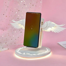 Load image into Gallery viewer, Creative Angel Wings Wireless Charger QI Wireless Charger 10W Fast Charge Vertical Mobile Phone Wireless Charger

