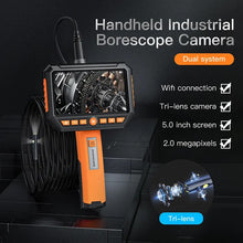 Load image into Gallery viewer, 1080P 8mm Triple &amp; Dual Lens Handheld Endoscope Camera with 5 &quot;IPS LCD WiFi Inspection Camera For Car Sewer Inspection With Case
