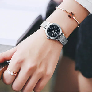 Women's Watch Japan Mov Fashion Hours Woman Lady Dress Bracelet Thin Stainless Steel Business Gift Mother's Gift No Box