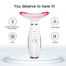 Load image into Gallery viewer, 3 in 1 EMS Neck Face Beauty Device with Thermal Neck Lifting Vibration LED Facial Massager Double Chin Remover Skin Care Tool
