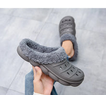 Load image into Gallery viewer, Waterproof cotton slippers for men winter 2024 new cashmere thickened warm waterproof non-slip indoor shoes
