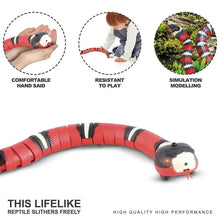 Load image into Gallery viewer, Automatic Smart Sensing Snake Cat Toy – Interactive USB Rechargeable Moving Pet Toy with Lights &amp; Motion Detection for Cats
