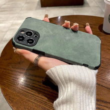 Load image into Gallery viewer, Vintage Green PU Leather Case For iPhone 13 12 11 Pro Max Mini XR XS X 7 8 Plus  Luxury Silicon Bumper Shockproof Soft Cover  Ultra Thin Slim Leather Case Anti-Scratch Hard Back Cover for iPhone
