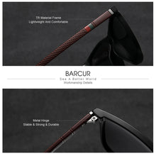 Load image into Gallery viewer, BARCUR Polarized Square Frame Sunglasses for Men and Women – Timeless Fashion UV400 Wave Point Design Casual Style Durable PC Eyewear for Summer Outdoor Driving Travel and Gift Giving
