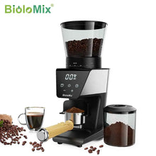 Load image into Gallery viewer, BioloMix Automatic Burr Mill Electric Coffee Grinder with 30 Gears for Espresso American Coffee Pour Over Visual Bean Storage
