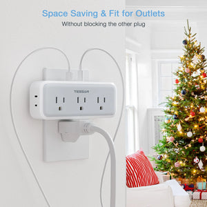 TESSAN Multi Outlet Splitter with 8 AC Outlets & 3 USB (1 USB C) Surge Protector Multi Outlet Extender for Home Office Dorm