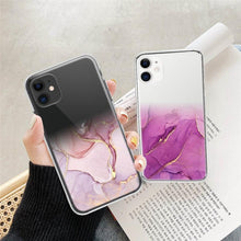Load image into Gallery viewer, Luxury Marble Transparent Phone Case For iPhone 11 12 Pro XS Max X XR 7 8 Plus Soft Silicone Shockproof Cover  Green Marble Design Gold Sparkly Glitter Protective Stylish Slim Thin Cute Case for Phone
