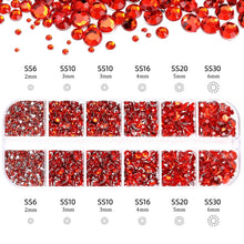 Load image into Gallery viewer, 2400+ Shiny Clear Crystal Nail Rhinestones - Mixed Sizes &amp; Shapes Flatback Gems

