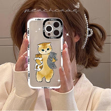 Load image into Gallery viewer, Cute Cat Phone Case for iPhone 11 12 13 Mini Pro Max 14 Pro Max Case shell  Blank Printable Phone Case for Soft Rubber Cool Polish  Phone Case
