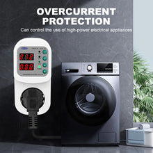 Load image into Gallery viewer, TOSVA-16 Reclosable Voltage current Protector Socket AC 110V 220V Adjustable 16A Power Surge Protector EU Plug Socket TOMZN
