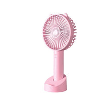 Load image into Gallery viewer, USB Mini Handheld Fan Cooler Portable Small Charging Fan Mini Silent Charging Desk Dormitory Office Student Gifts Long Personal Small Desk Fan with Base, Lightweight Rechargeable USB Handheld Fan
