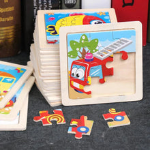 Load image into Gallery viewer, 11cm/4.33in Kids Wooden Jigsaw Puzzle Games Cartoon Animal Vehicle Pattern Children Montessori Educational Toys
