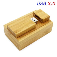 Load image into Gallery viewer, JASTER Wooden Block USB 3.0 Flash Drive Red Wood Pendrive 4GB 8GB 16GB 32GB 64GB 128GB Memory Stick U Disk Gift
