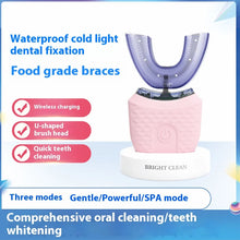 Load image into Gallery viewer, Electric U-Shaped Toothbrush for Adults - Soft-Bristles Teeth Whitening Kit, Oral Care with Auto-Timing &amp; 360° Gum Protection
