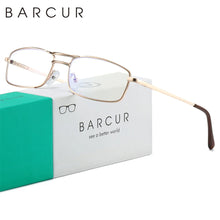 Load image into Gallery viewer, BARCUR Fashion Business Presbyopia Eyeglasses for Men and Women Ultra-Light Double Bar Alloy Rectangular Small Frame Transparent HD Reading Glasses
