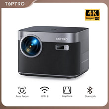 Load image into Gallery viewer, TOPTRO Projector 4K Android 9.0 26000 Lumens native 1080P WiFi6 Bluetooth Projector Auto Focus/Keystone Outdoor Home Theater
