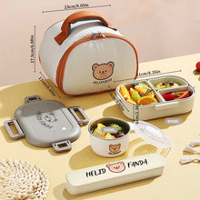 Load image into Gallery viewer, 3-Compartment 800ml Lunch Box – Portable Microwaveable Bento Container
