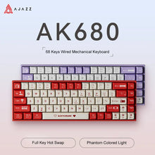 Load image into Gallery viewer, AJAZZ AK680 Mechanical Keyboard ABS Keycap 68 Keys Wired Wireless Bluetooth Gamer Keyboard Hot Swap Custom Gasket for Pc Laptop
