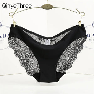 S-2XL! Seamless Low-Rise Women's Sexy Lace Lady Panties Seamless Cotton Breathable Panty Hollow Splicing Briefs Girls' Underwear