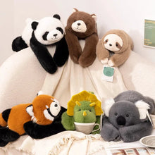 Load image into Gallery viewer, Kawaii Forest Animal Plush – Soft Raccoon, Dinosaur, Sloth, Panda Toy
