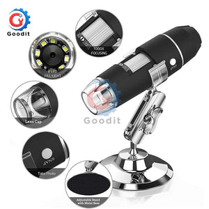 Digital Electron microscope WIFI 50x to 1000x Magnification Adjustable Endoscope with 8 LEDs for iOS Android Smartphone Tablet