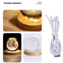 Load image into Gallery viewer, Kids LED Crystal Ball Lamp – 3D Moon &amp; Galaxy Table Decor Toy
