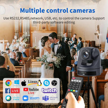 Load image into Gallery viewer, Runpu 4K30fps 20X Optical Zoom AI-Tracking Ptz NDI Camera HDMI LAN POE Live Streaming Broadcast Video Conference System Camera
