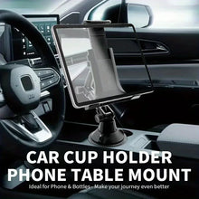 Load image into Gallery viewer, ABS Material Waterproof Car Cup Holder Mount for Tablets and Phones, Heavy Duty Expandable Base for Auto Vehicles

