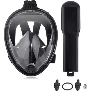 Full Face Snorkel Mask with Detachable Camera Mount,Snorkeling Swimming Diving Mask Wide View Anti-Fog Anti-Leak for Adult Kids