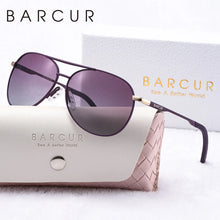 Load image into Gallery viewer, BARCUR Women’s Pink Metal Comfortable Fashionable Frame Polarized Sunglasses – Lightweight UV400 Blue Gradient Mirror Lenses Oval Fashion Shades for Summer Travel Beach Summer Outfits &amp; Stylish Apparel Accessories
