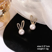 Load image into Gallery viewer, White Flower &amp; Butterfly Dangle Earrings – Acrylic Pearl Heart Jewelry
